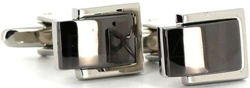 Boutons de Manchette Argent et Noir II
