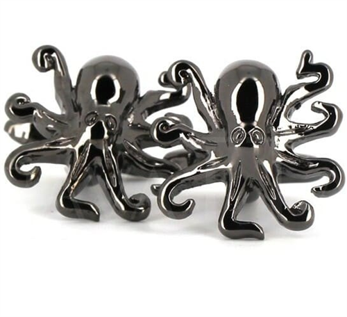 Boutons de Manchettes Poulpes Noires