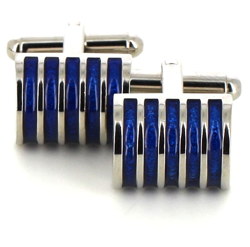 Boutons de Manchette à rayures bleues
