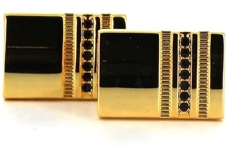 Boutons de Manchettes Rectangulaires avec Pierres V