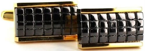 Boutons de Manchettes Rectangulaires Noires IV