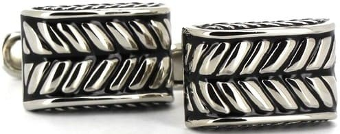 Boutons de Manchettes Rectangulaires Noires V