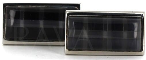 Boutons de Manchette Rectangulaires Noirs VI