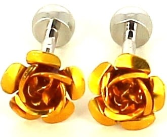 Boutons de Manchette roses jaunes