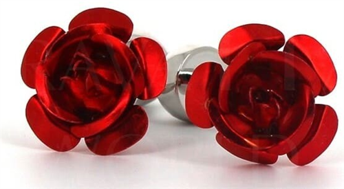 Boutons de Manchette roses rouges