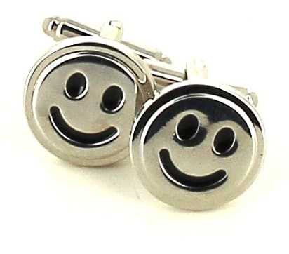 Boutons de Manchette Sourire Argenté