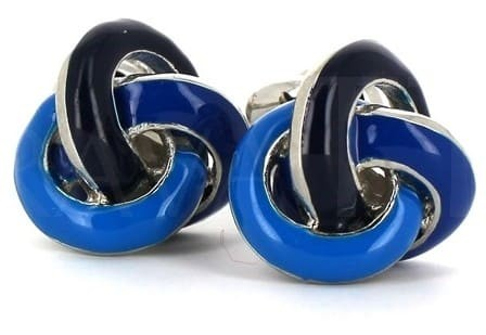 Boutons de Manchette Triple Nœud Bleu