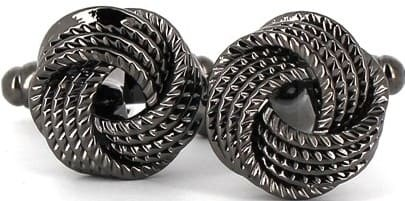 Boutons de Manchettes Triple Nœud Noir