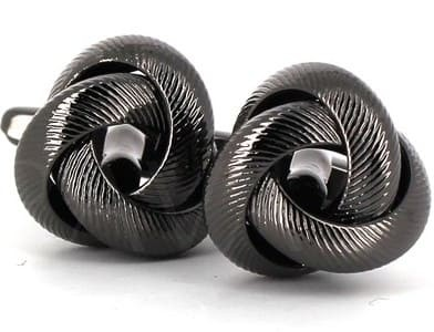 Boutons de Manchette Triple Nœud Noir II