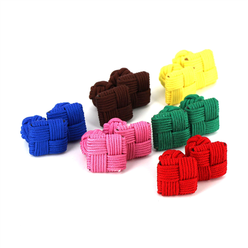 ENSEMBLE DE 6 Boutons de Manchette EN PASSEMENTERIE CARRÉS