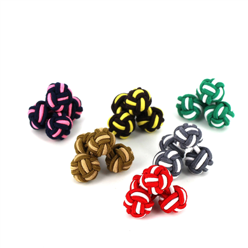 PACK DE 6 Boutons de Manchette PASSEMENTERIE DOUBLE BOULE BICOLORE
