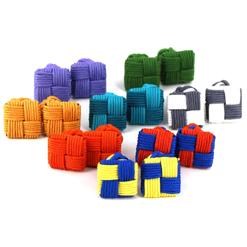 ENSEMBLE DE 8 Boutons de Manchette EN PASSEMENTERIE CARRÉS