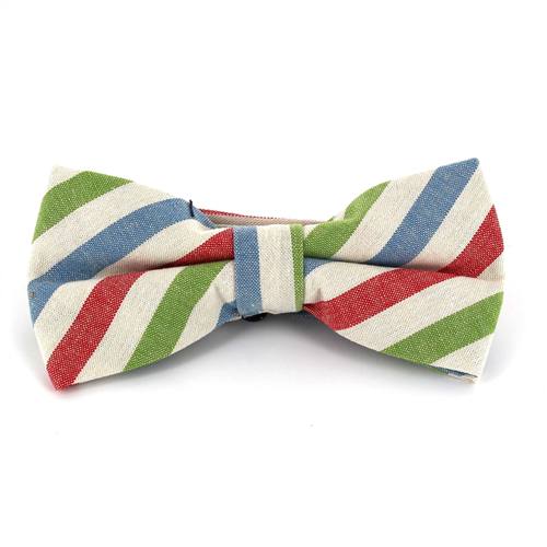 Nœud Papillon en coton à rayures multicolores