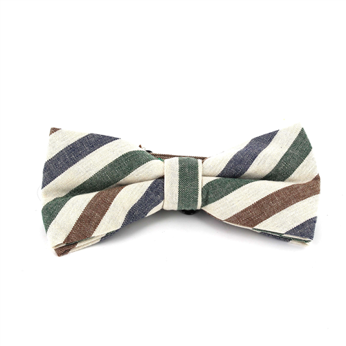 Nœud Papillon en coton à rayures multicolores