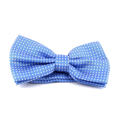Nœud Papillon bleu clair à pois blancs