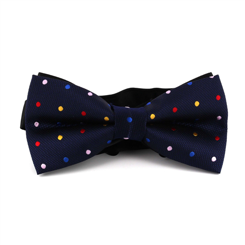 Nœud Papillon Bleu à Pois Multicolores