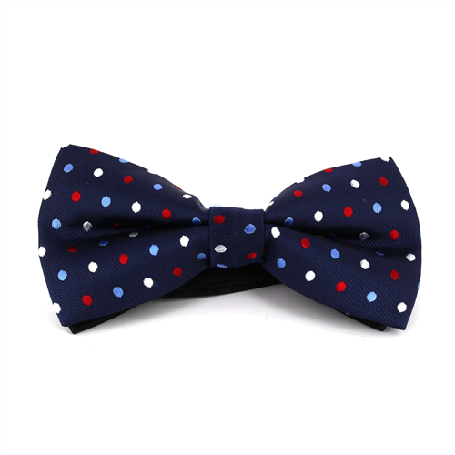 Nœud Papillon Bleu à Pois Multicolores
