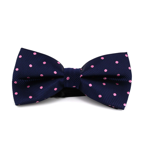 Nœud Papillon Bleu à Pois Roses