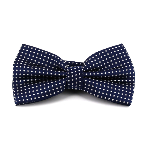Nœud Papillon Bleu Marine Points Blancs