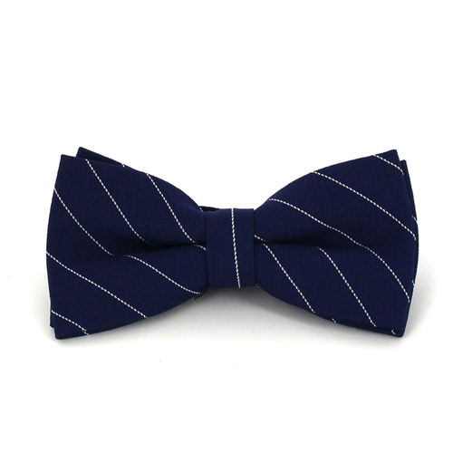 Nœud Papillon Bleu Rayures Blanches
