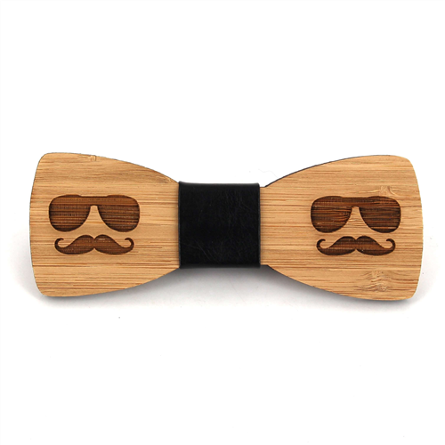 Nœud Papillon Bambou Lunettes et Moustache