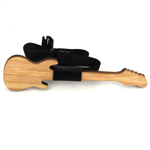 Nœud Papillon en bambou guitare et cuir