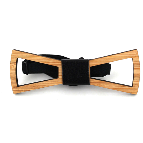 Nœud Papillon en bambou creux et cuir