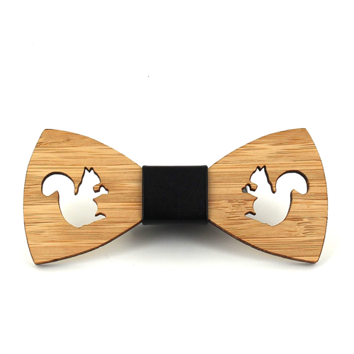 Nœud Papillon en bambou creux écureuil