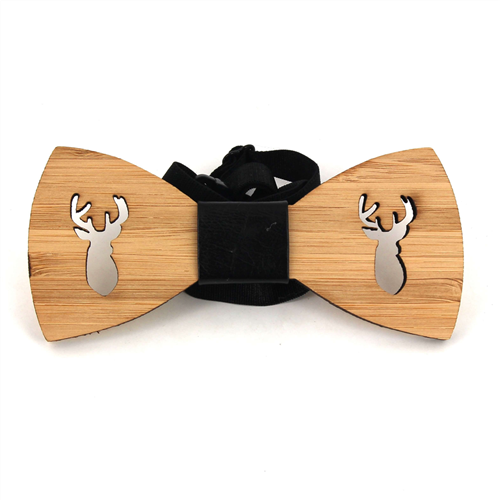 Nœud Papillon en bambou tête de cerf creux