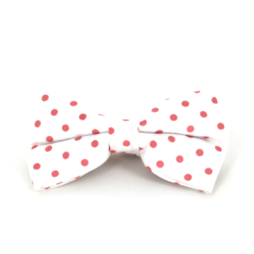 Nœud Papillon Blanc à Pois Oranges