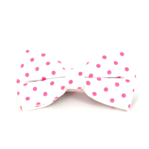 Nœud Papillon Blanc à Pois Roses