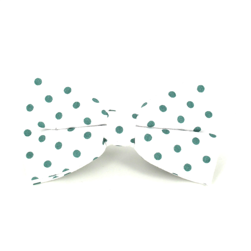 Nœud Papillon Blanc à Pois Verts