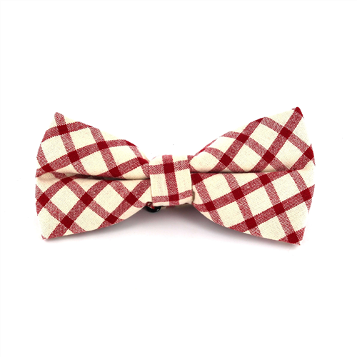 Nœud Papillon à carreaux beige et rouge