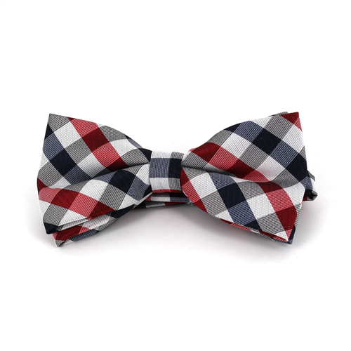 Nœud Papillon à carreaux blancs, bleus et rouges
