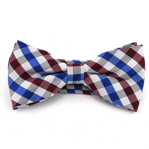 Nœud Papillon à carreaux blancs, bleus et rouges