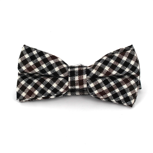 Nœud Papillon à carreaux blanc, marron et noir