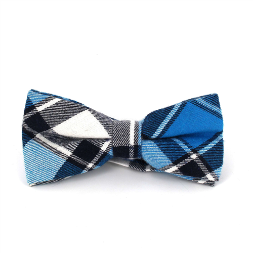 Nœud Papillon à carreaux écossais bleu et blanc
