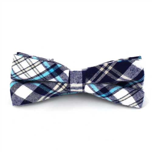 Nœud Papillon à carreaux écossais bleu et blanc