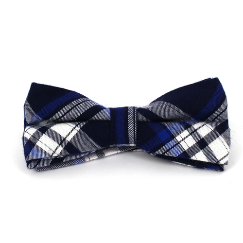 Nœud Papillon à carreaux écossais bleu et blanc