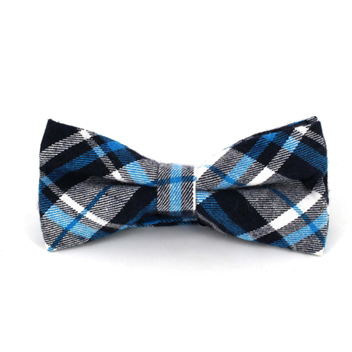 Nœud Papillon à carreaux écossais bleu et blanc