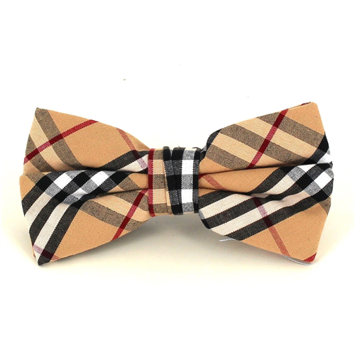 Nœud Papillon à carreaux écossais beige I