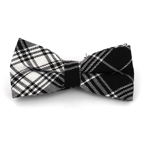 Nœud Papillon à carreaux écossais blanc et noir