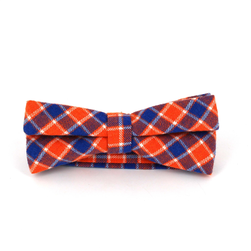 Nœud Papillon à carreaux orange et bleu marine
