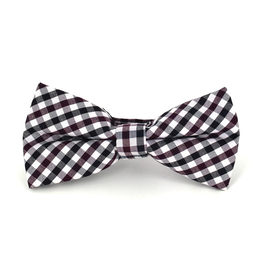 Nœud Papillon à carreaux vichy violet et noir