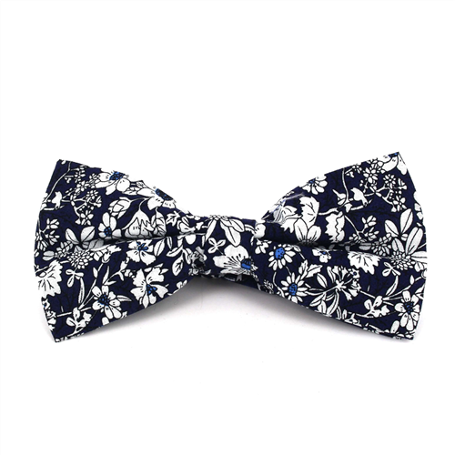 Nœud Papillon Fleurs Bleu Marine