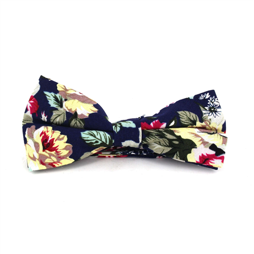 Nœud Papillon Fleurs Bleu Marine