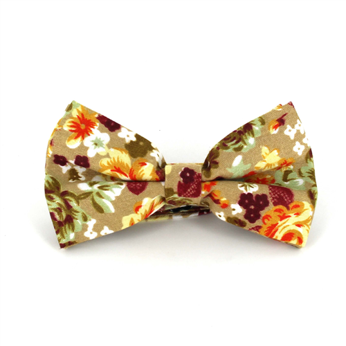 Nœud Papillon Fleurs Beige