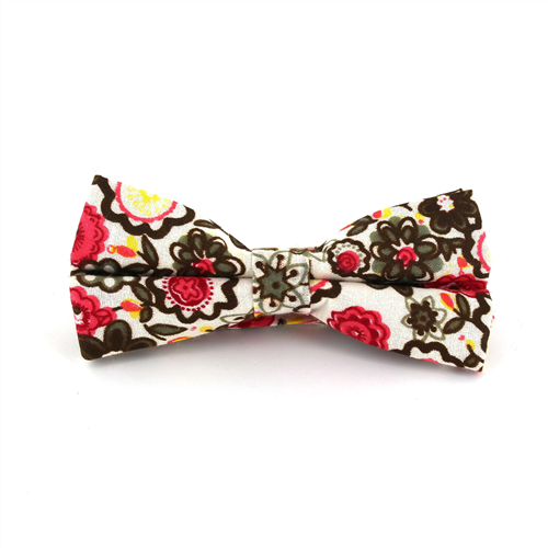 Nœud Papillon Fleurs Blanche et Rouge