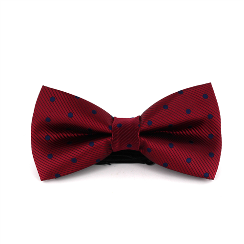 Nœud Papillon Grenat à Pois Bleus