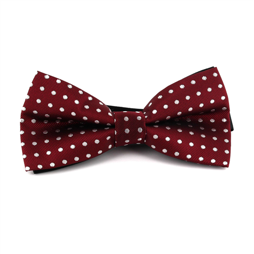 Nœud Papillon Grenat à Pois Blancs